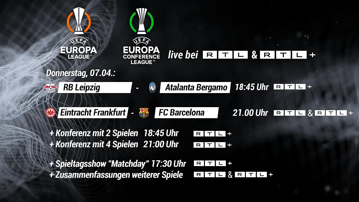 Der Europapokal-Fahrplan von RTL.