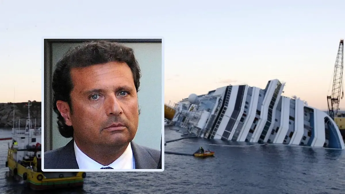 Francesco Schettino (kleines Foto: dpa) und die gekenterte Costa Concordia (Foto: Reuters) 