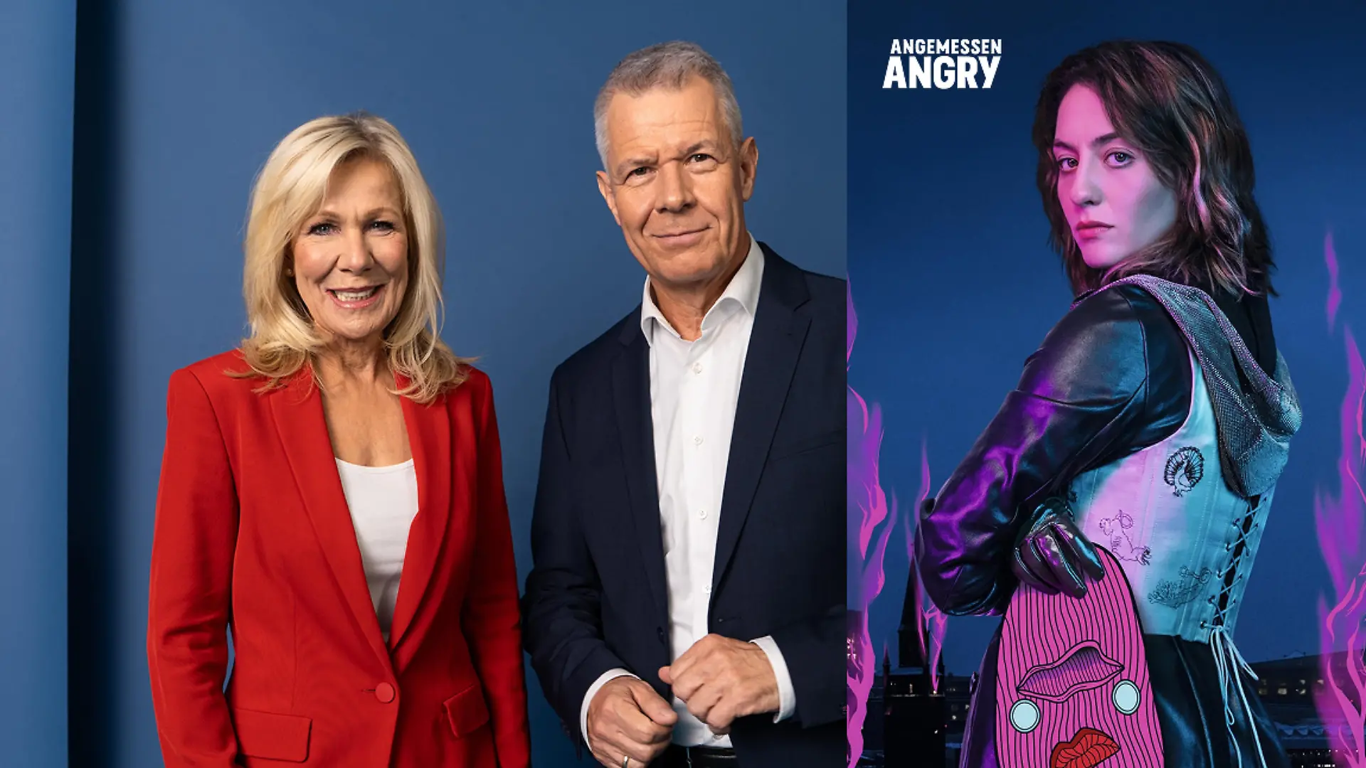 Collage Peter Kloeppel und Ulrike von der Groeben/„Angemessen Angry”