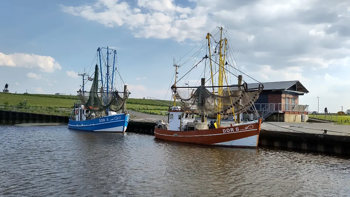 Neben dem schwarzen Leuchtturm, ist auch der Dorumer Kutterhafen sehr beliebt bei Touristen.