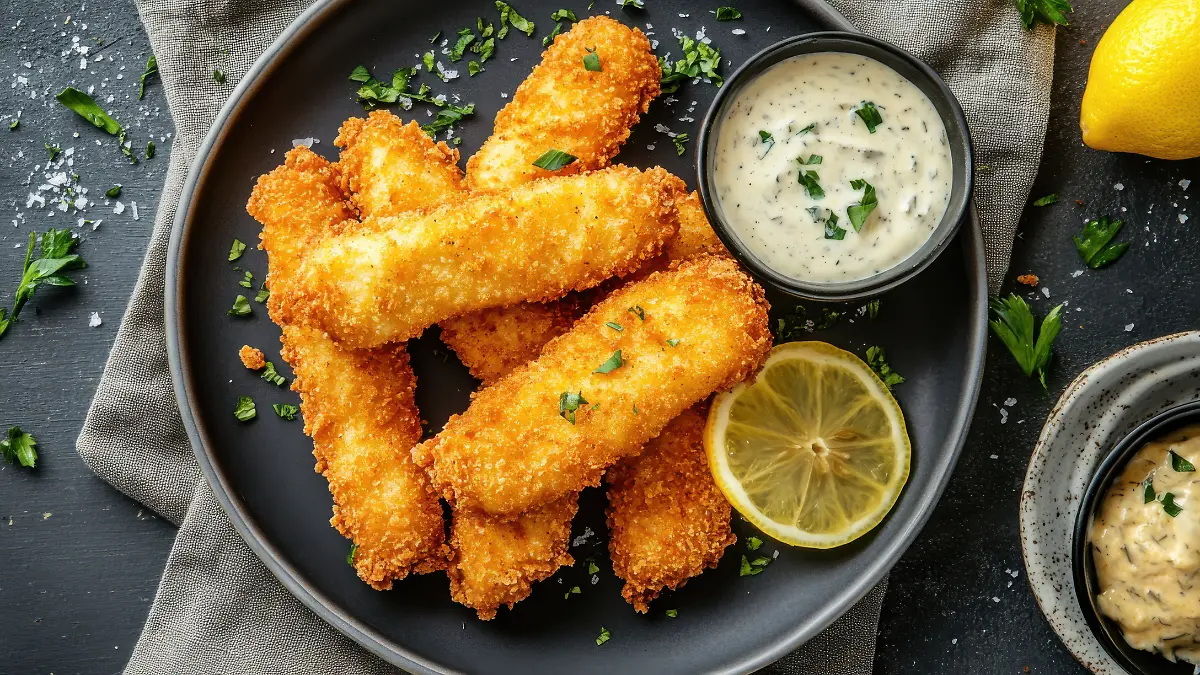 Fischstäbchen auf Teller
