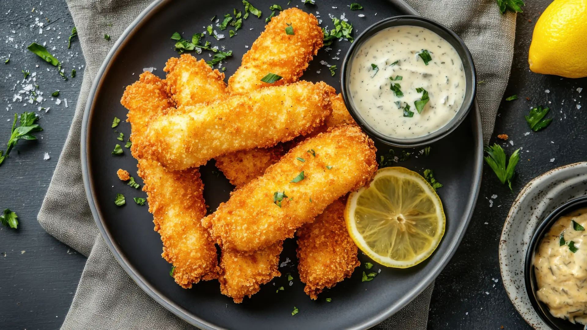 Fischstäbchen auf Teller