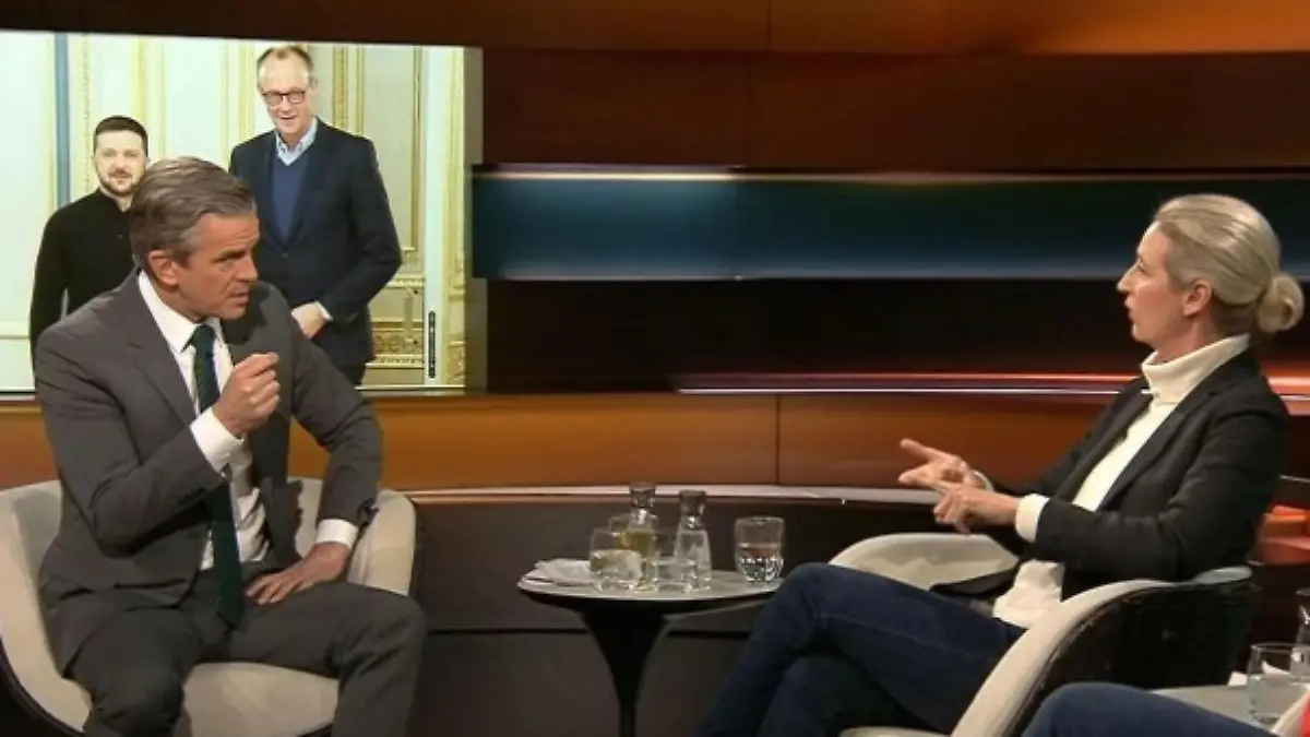 Moderator Markus Lanz und AfD-Chefin Alice Weidel (rechts)