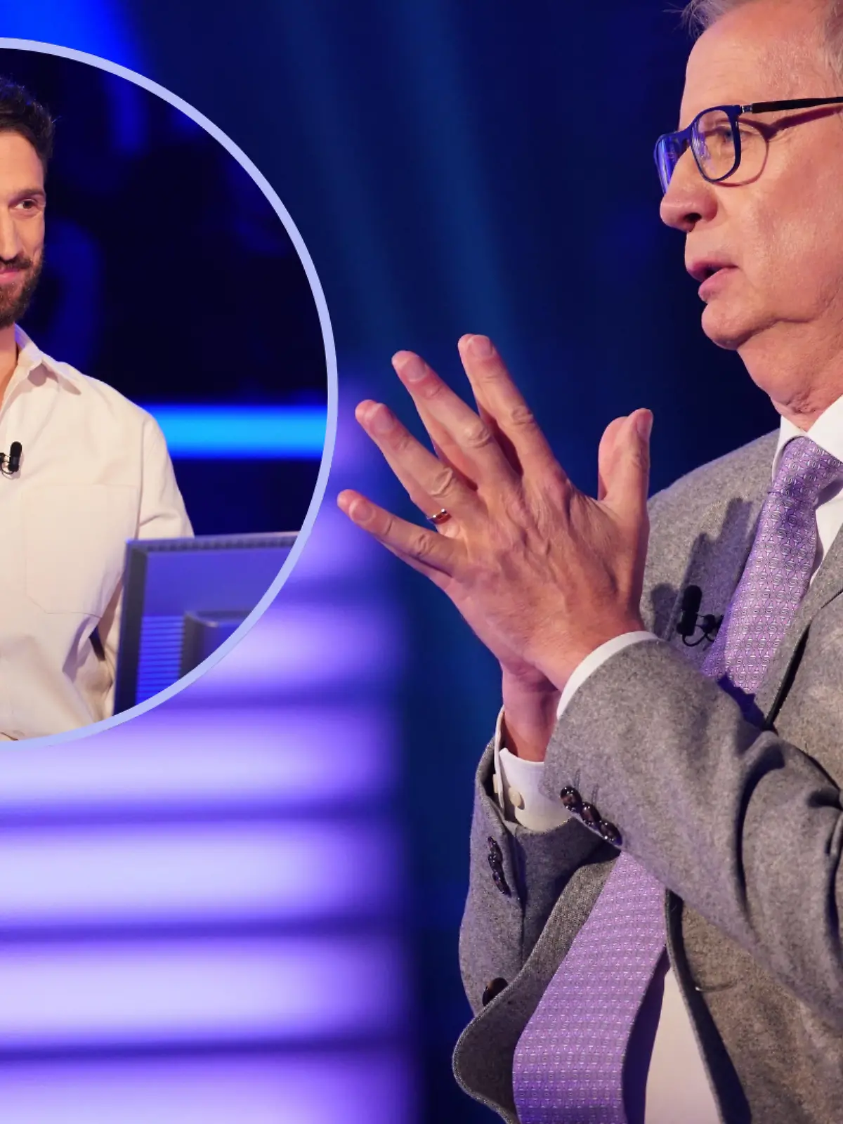 Günther Jauch und „Wer wird Millionär?”-Kandidat Jan Conrads