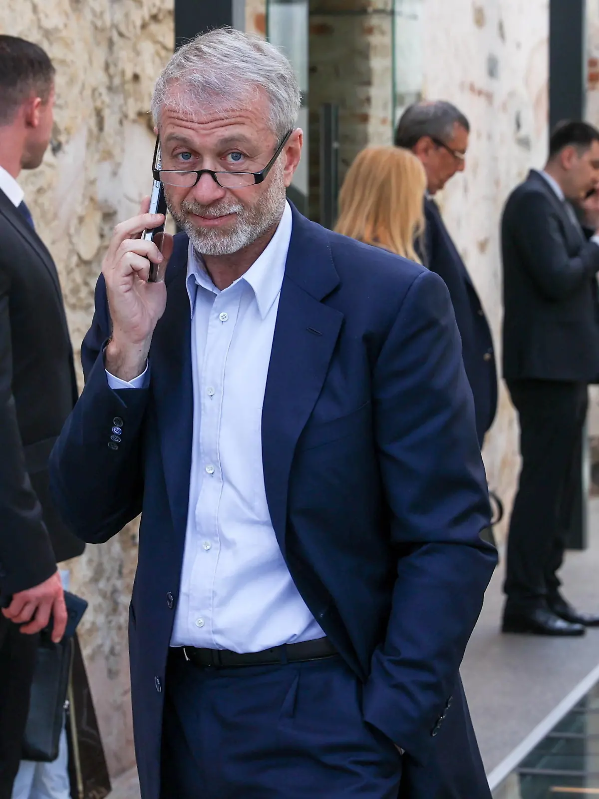 ISTANBUL, TURKEY - MARCH 29, 2022: Entrepreneur Roman Abramovich speaks on the phone after Russian-Ukrainian talks at the Dolmabahce Palace. Both delegations are to meet face to face for the first time since March 7. With the first round held in the Belarusian city of Gomel on February 28, two more followed in person along with more recent sessions online. On February 24, Russias President Putin announced the start of a special military operation in Ukraine in response to appeals from the leaders of the Donetsk and Lugansk Peoples Republics. Sergei Karpukhin/TASS PUBLICATIONxINxGERxAUTxONLY TS12A03A 