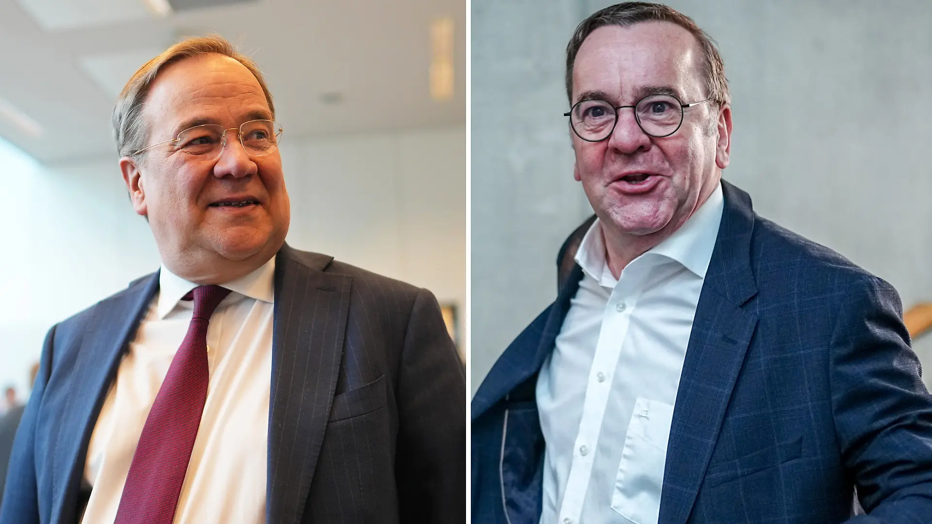 Armin Laschet (CDU, links) und Verteidigungsminister Boris Pistorius (SPD) werden regelmäßig verwechselt.