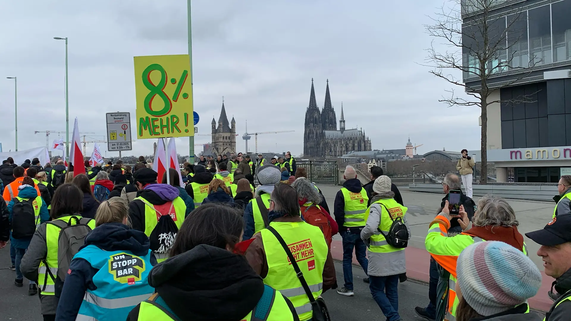 In Köln wurden etwa 5.000 Leute zum Streik erwartet