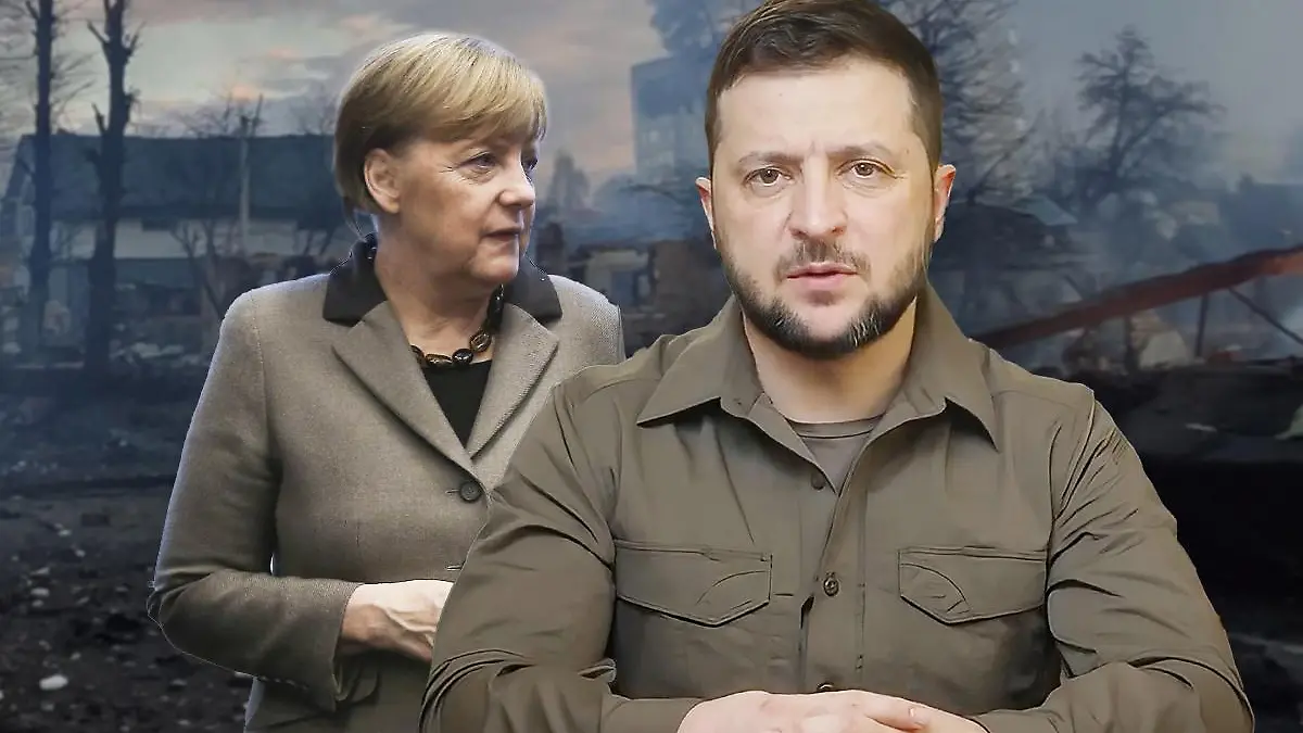 Merkel und Selenskyj (Fotomontage)