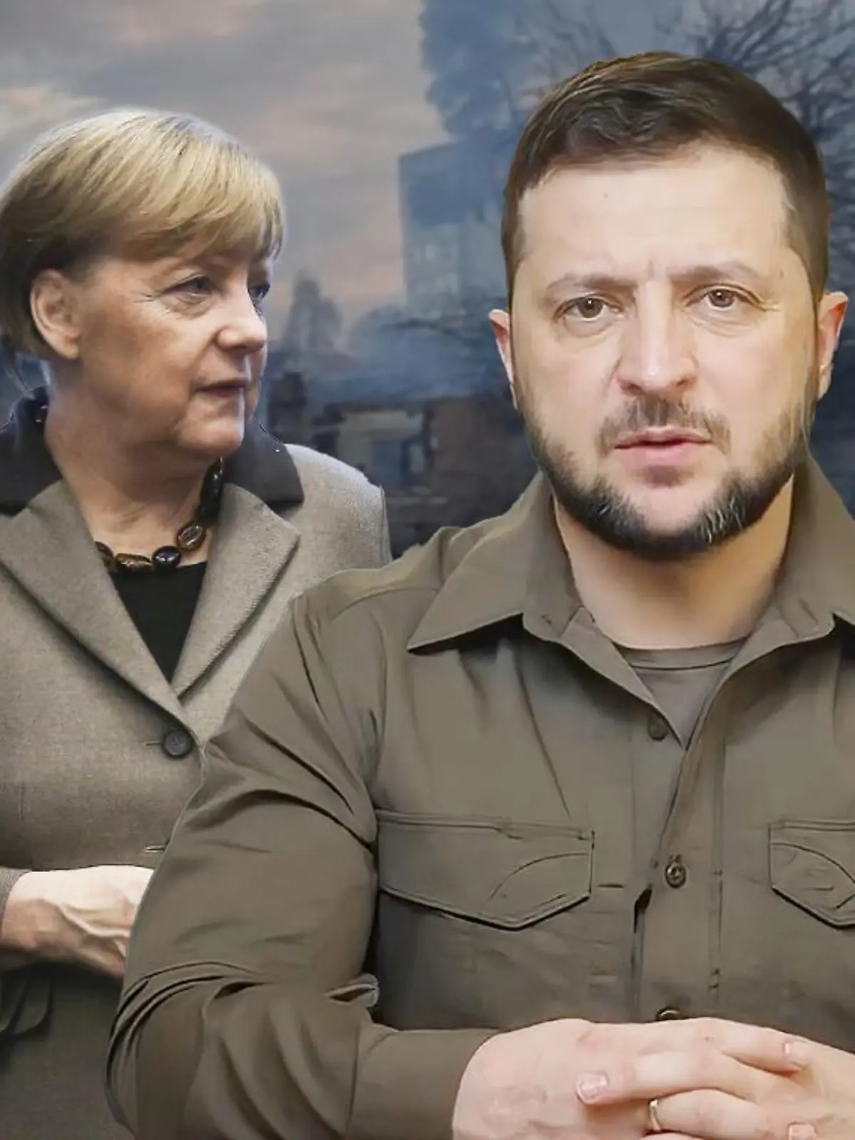 Merkel und Selenskyj (Fotomontage)