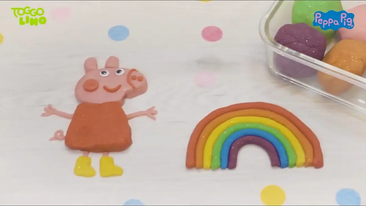 Peppa Pigs bunte Glitzerknete: So geht's! Zum Selbermachen