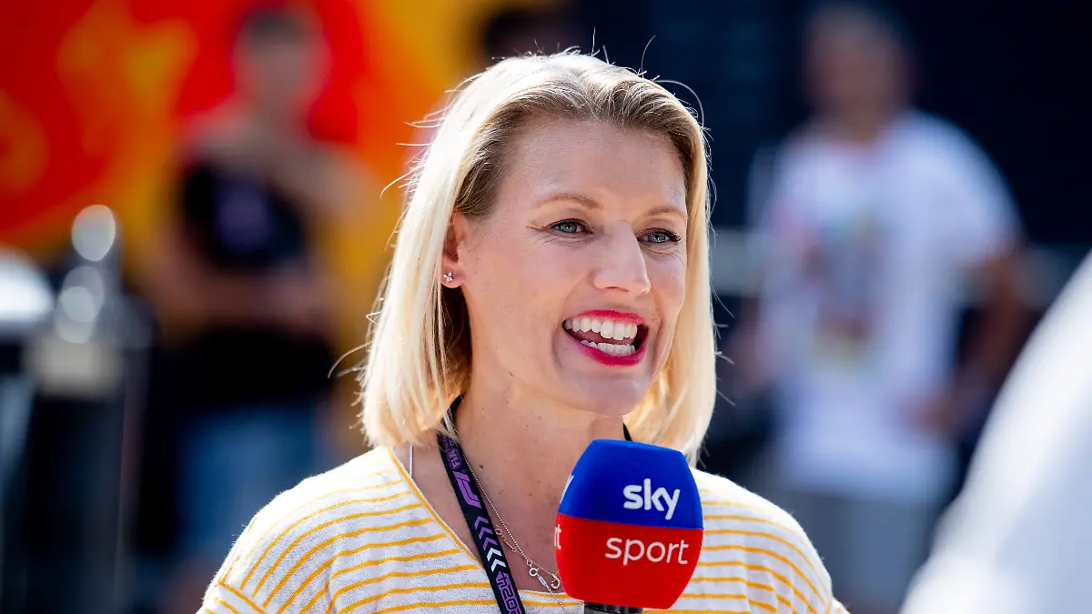 Sky-Moderatorin Sandra Baumgartner.