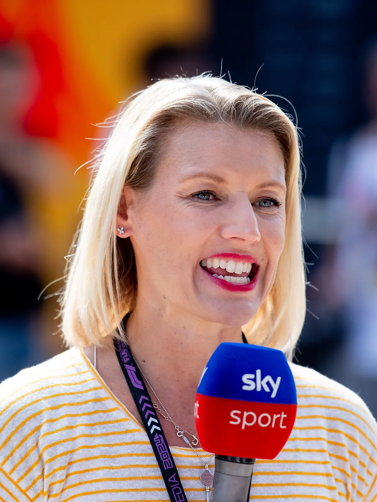 Sky-Moderatorin Sandra Baumgartner.