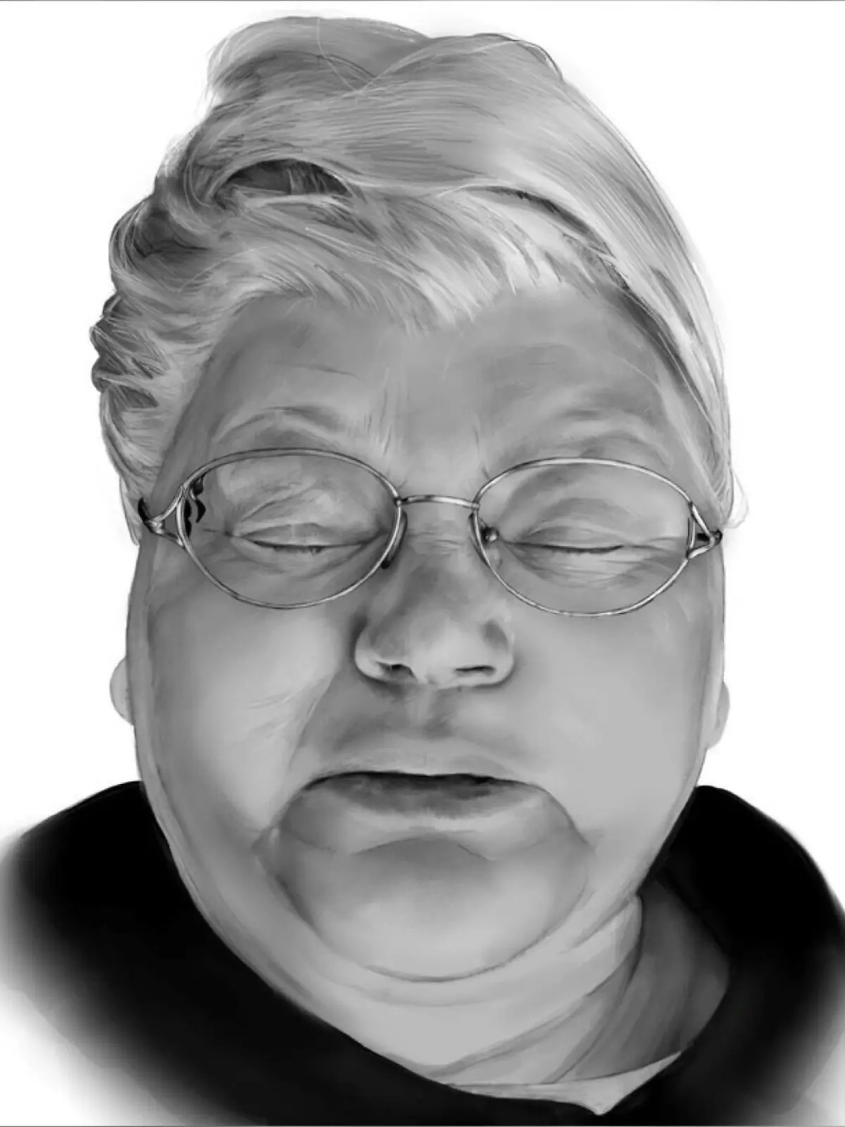 Polizei zeichnet ihr Gesicht nach. 