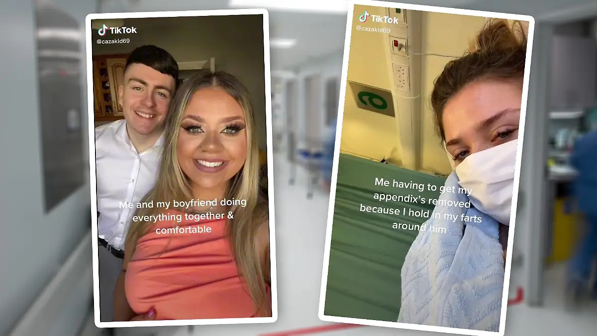 TikTok-Nutzerin cazakid69 pupst nicht vor ihrem Freund.