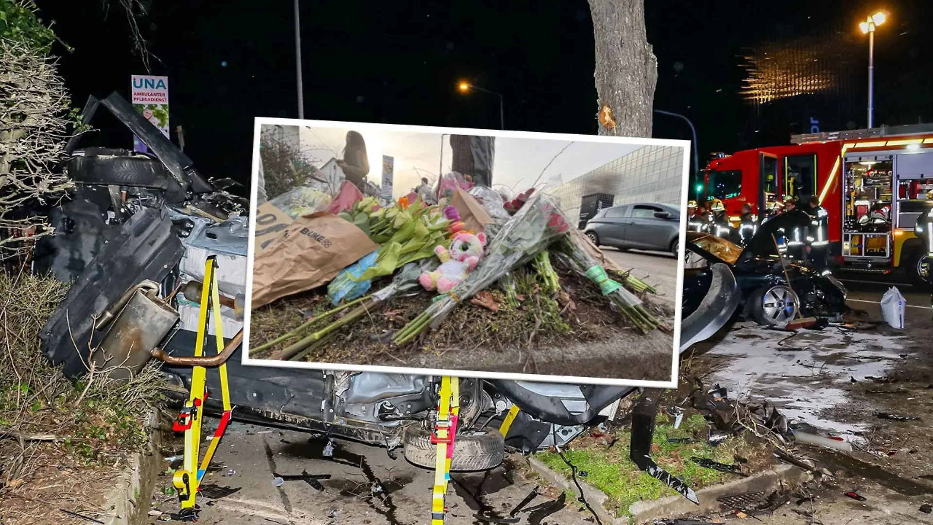 Trauer an der Unfallstelle nach dem Todes-Crash in Ludwigsburg