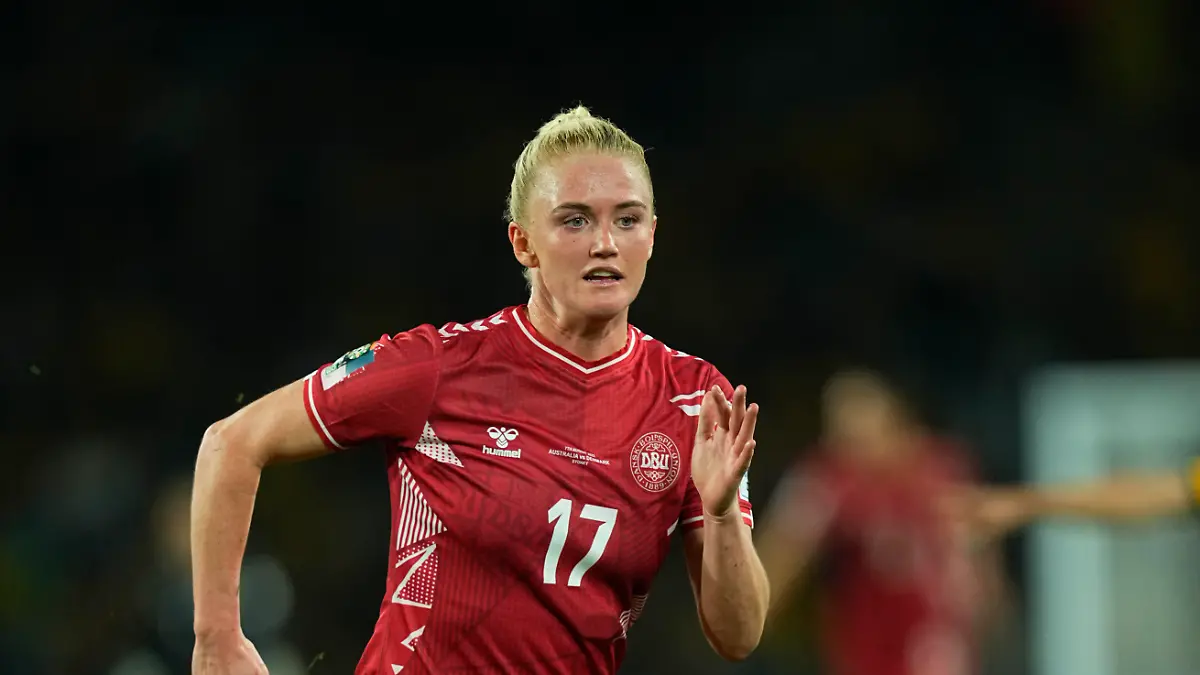 Rikke Madsen im Trikot der dönischen Nationalmannschaft.