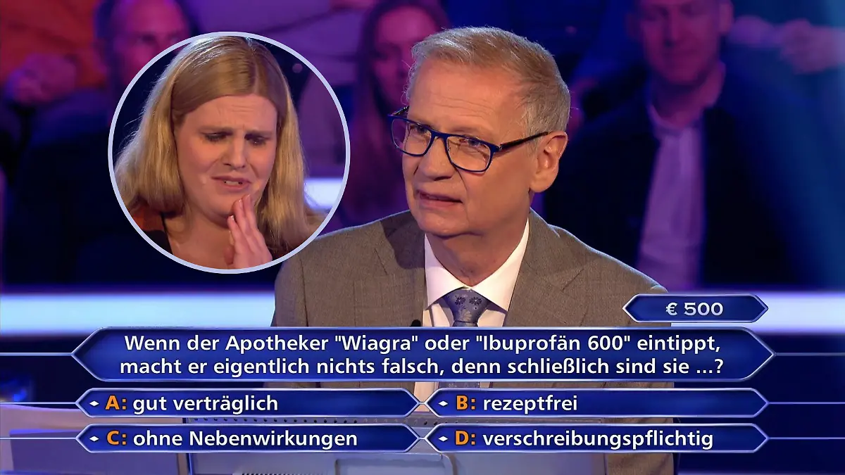 „Wer wird Millionär?”-Moderator Günther Jauch und Kandidatin Alexandra Kemper