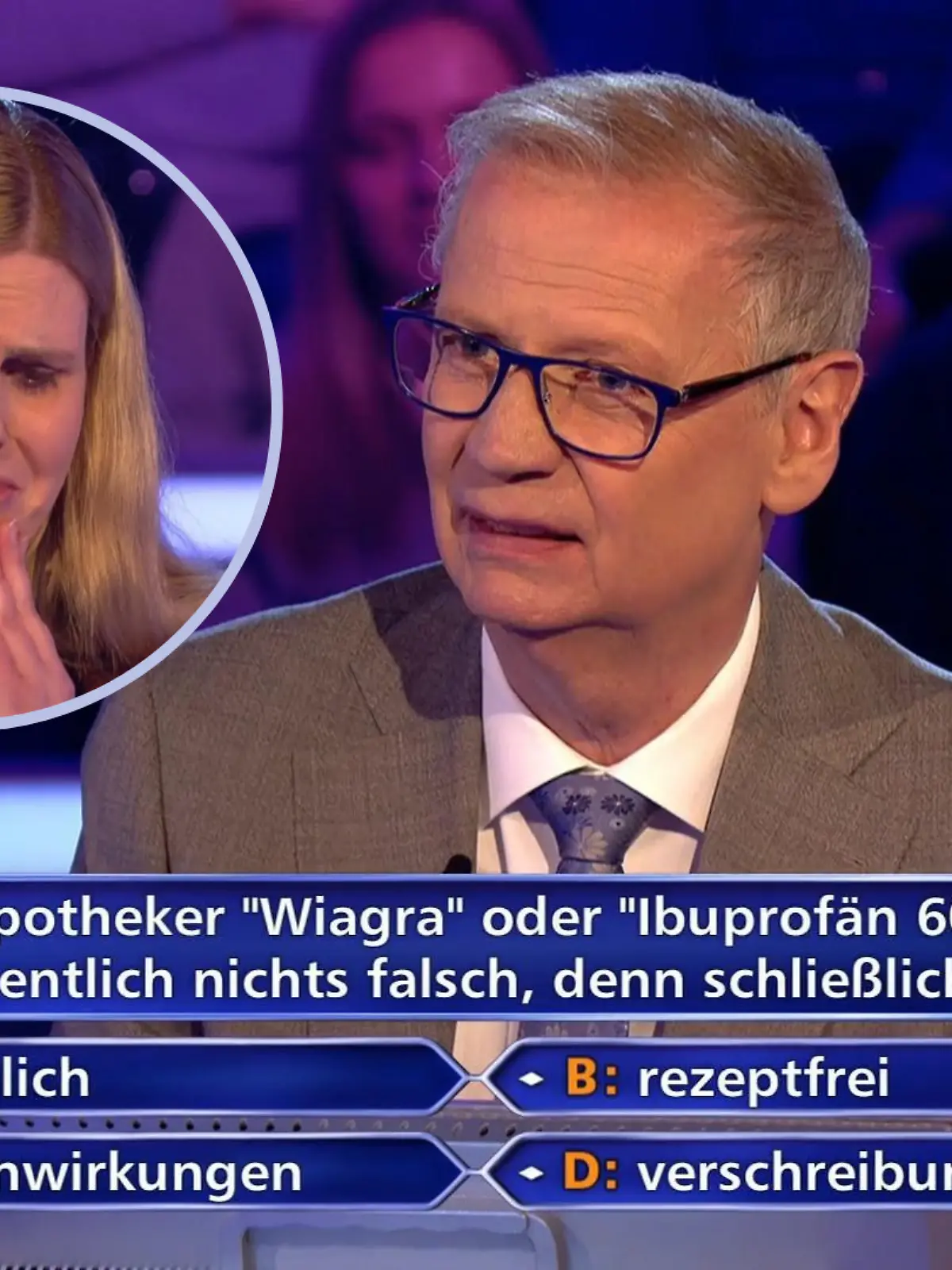 „Wer wird Millionär?”-Moderator Günther Jauch und Kandidatin Alexandra Kemper