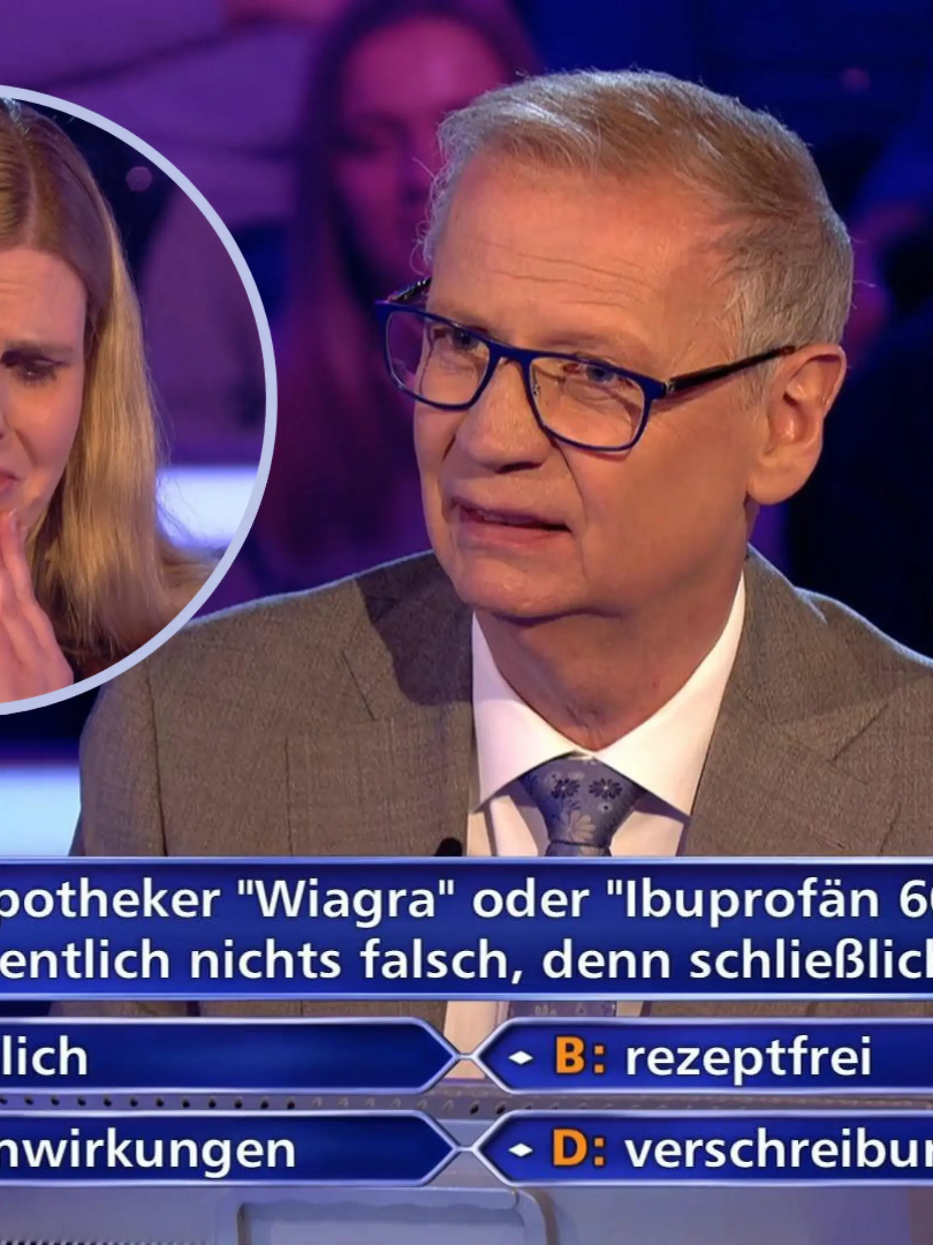 „Wer wird Millionär?”-Moderator Günther Jauch und Kandidatin Alexandra Kemper