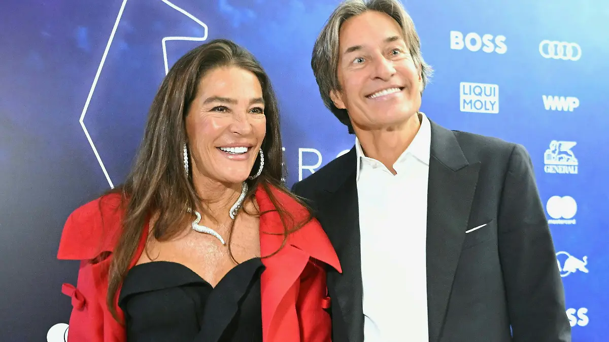 Fiona Swarovski und Ex-Finanzminister Karl-Heinz Grasser bei einer Party in Kitzbühel im Jahr 2023.