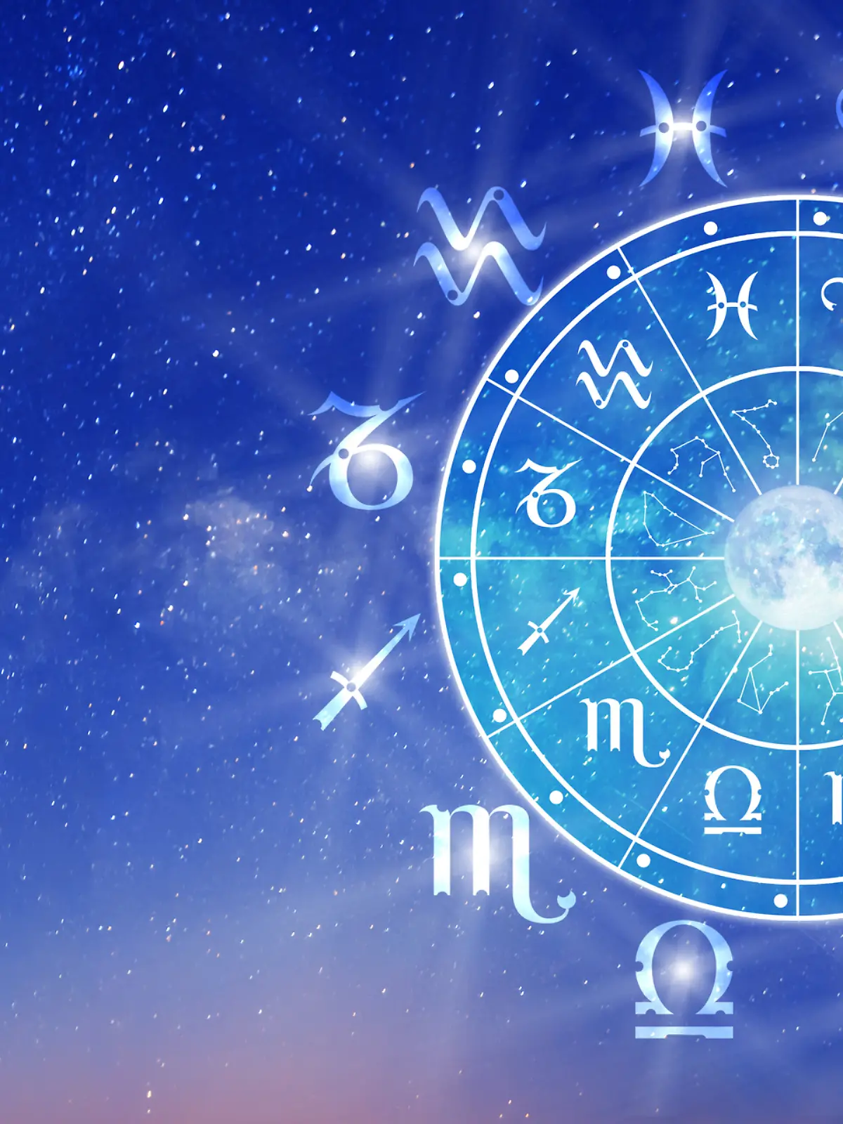 Horoskop Sternzeichen Tierkreiszeichen-Kreis 