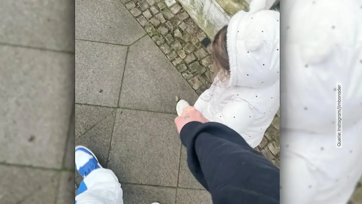 Annäherung bei Jimi Blue Ochsenknecht und Töchterchen Snow Süße Aufnahme