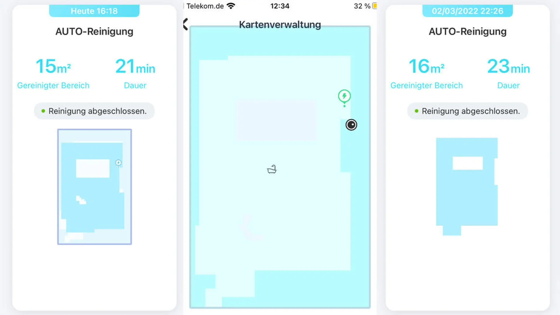 Der Yeedi Vac Hybrid erstellt für jede Reinigung ein visuelles Protokoll und bastelt daraus eine Raumkarte zusammen