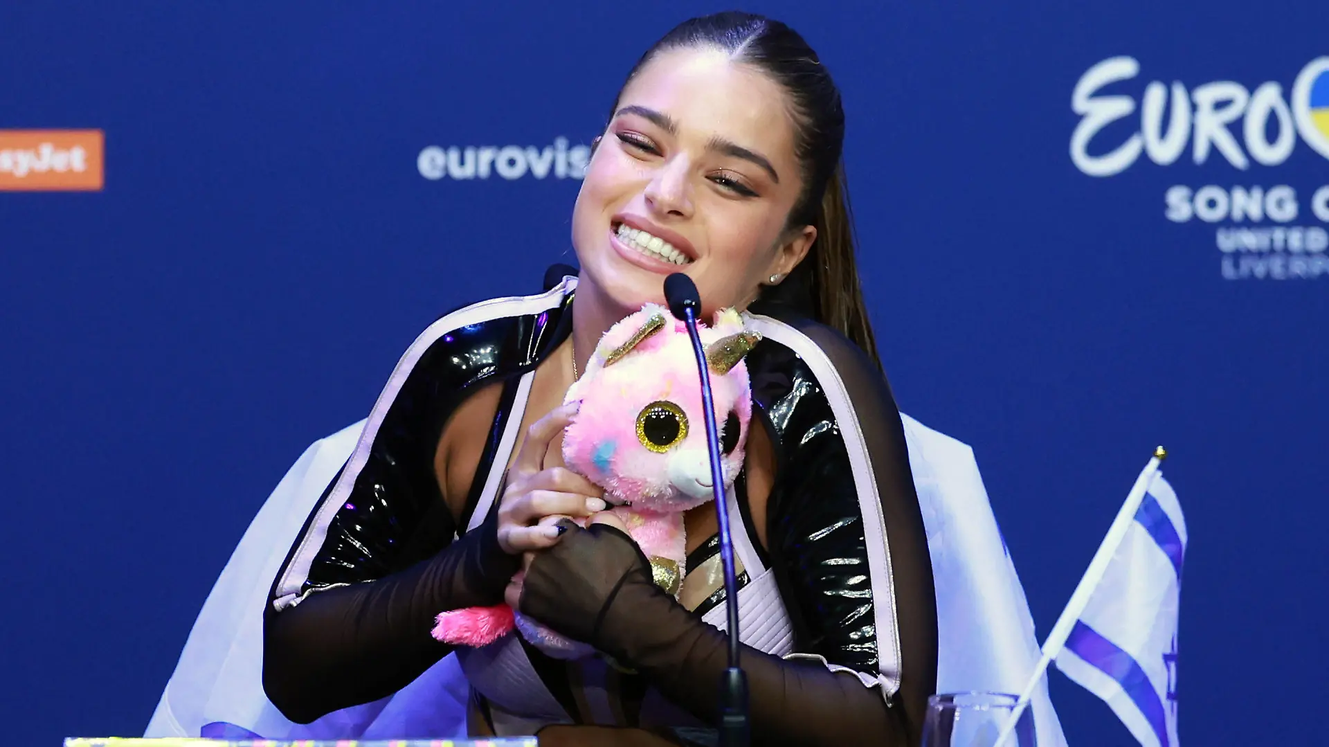 Press conference after Eurovision 2023 Semi-final 1 Noa Kirel, representing Israel, speaks during a press conference after the Eurovision 2023 Semi-final 1 at Liverpool Arena in Liverpool, England on May 9, 2023. SanjinxStrukic/PIXSELL