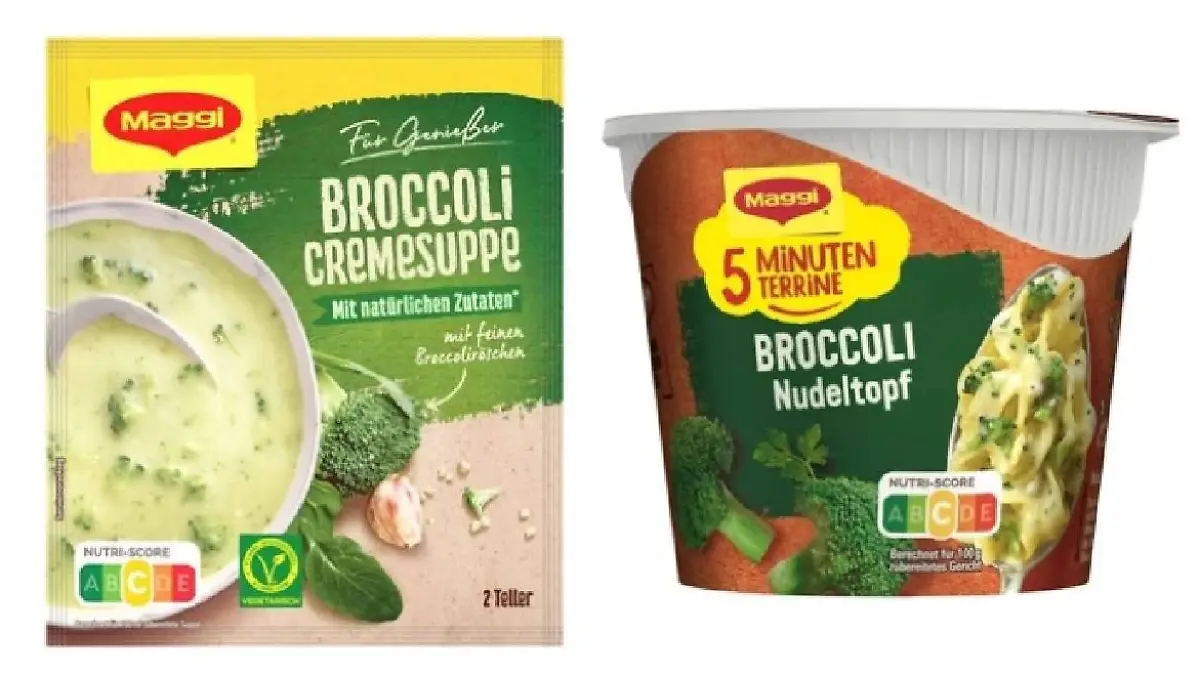Betroffen vom Rückruf: „Maggi 5 Minuten Terrine Broccoli Nudeltopf” und „Maggi Für Genießer Broccoli Cremesuppe”.