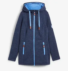 Strick-Fleecejacke mit Kapuze