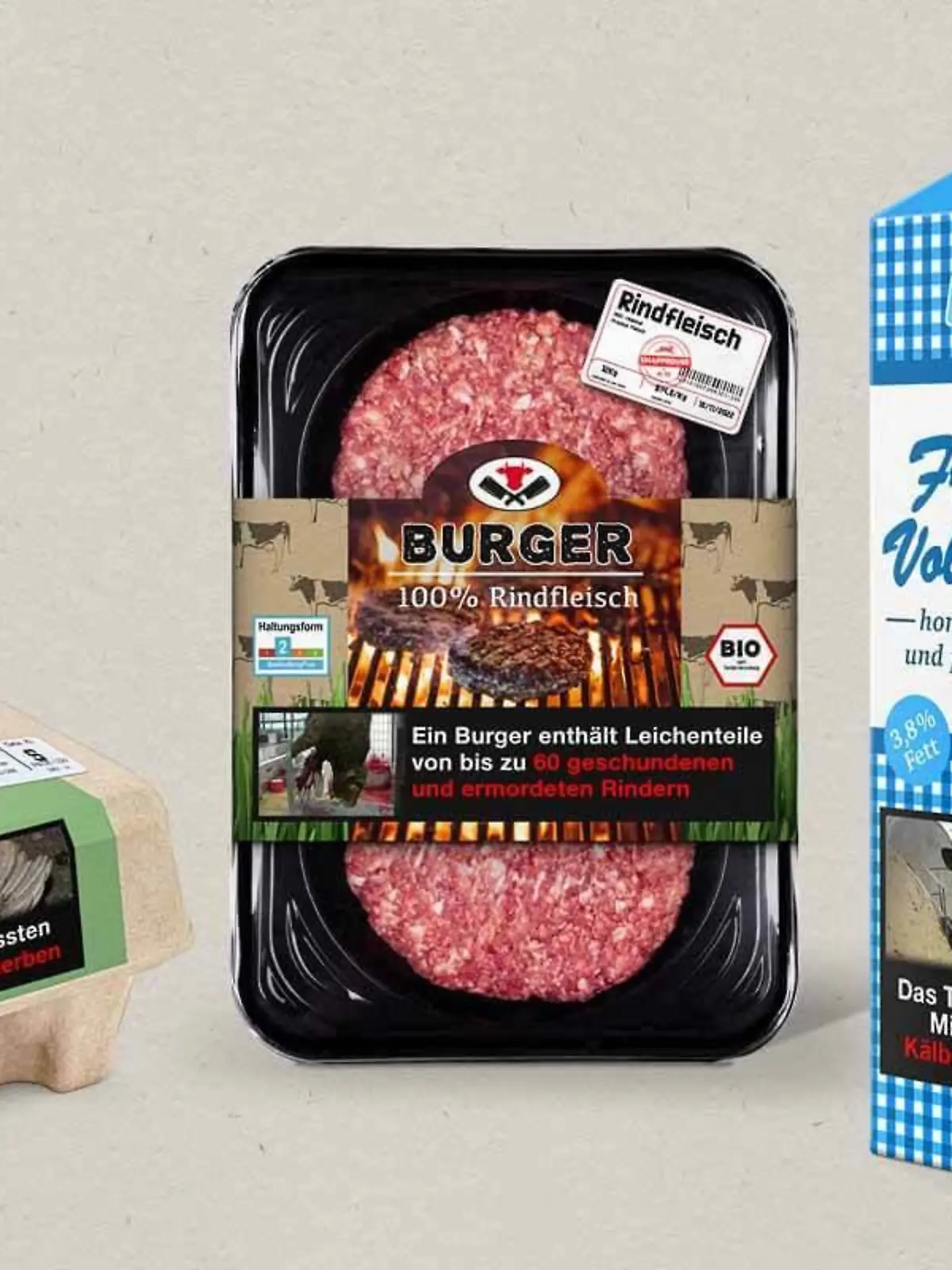 Die Tierschutzorganisation Peta plädiert für Warnhinweise auf tierischen Produkten.