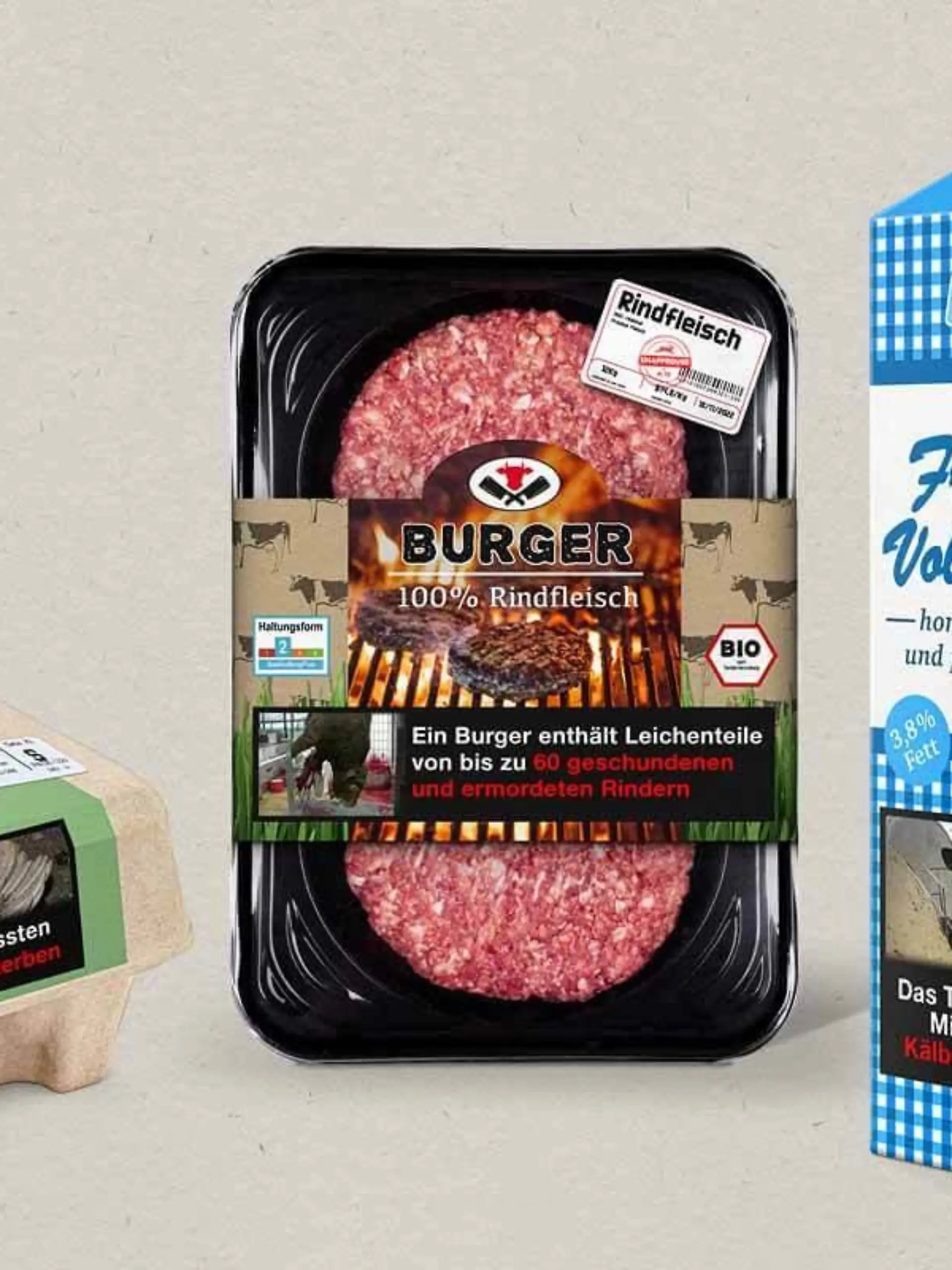 Die Tierschutzorganisation Peta plädiert für Warnhinweise auf tierischen Produkten.