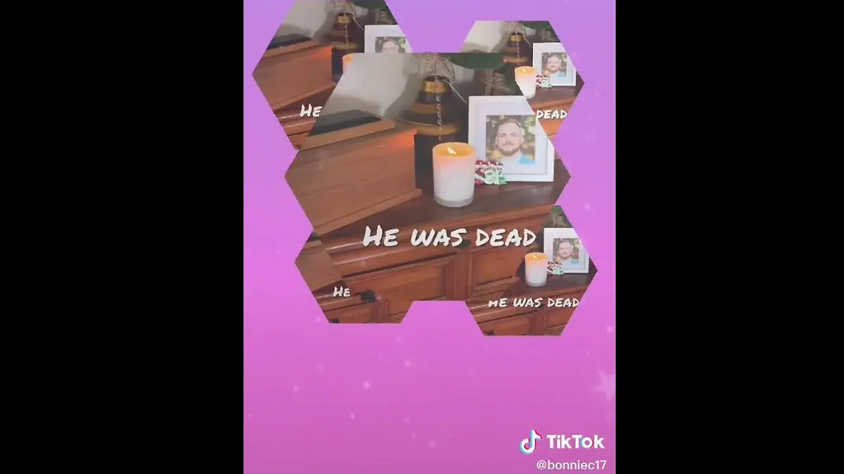 Bonnie erinnert mit einem Kerzenbild an ihren verstorbenen Ehemann Matt.