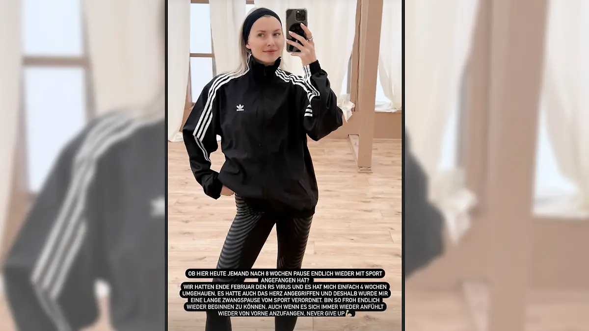 Acht Wochen durfte Lena Gercke wegen ihrer Infektion keinen Sport machen. Umso mehr freut sie sich, dass es jetzt wieder losgehen kann.