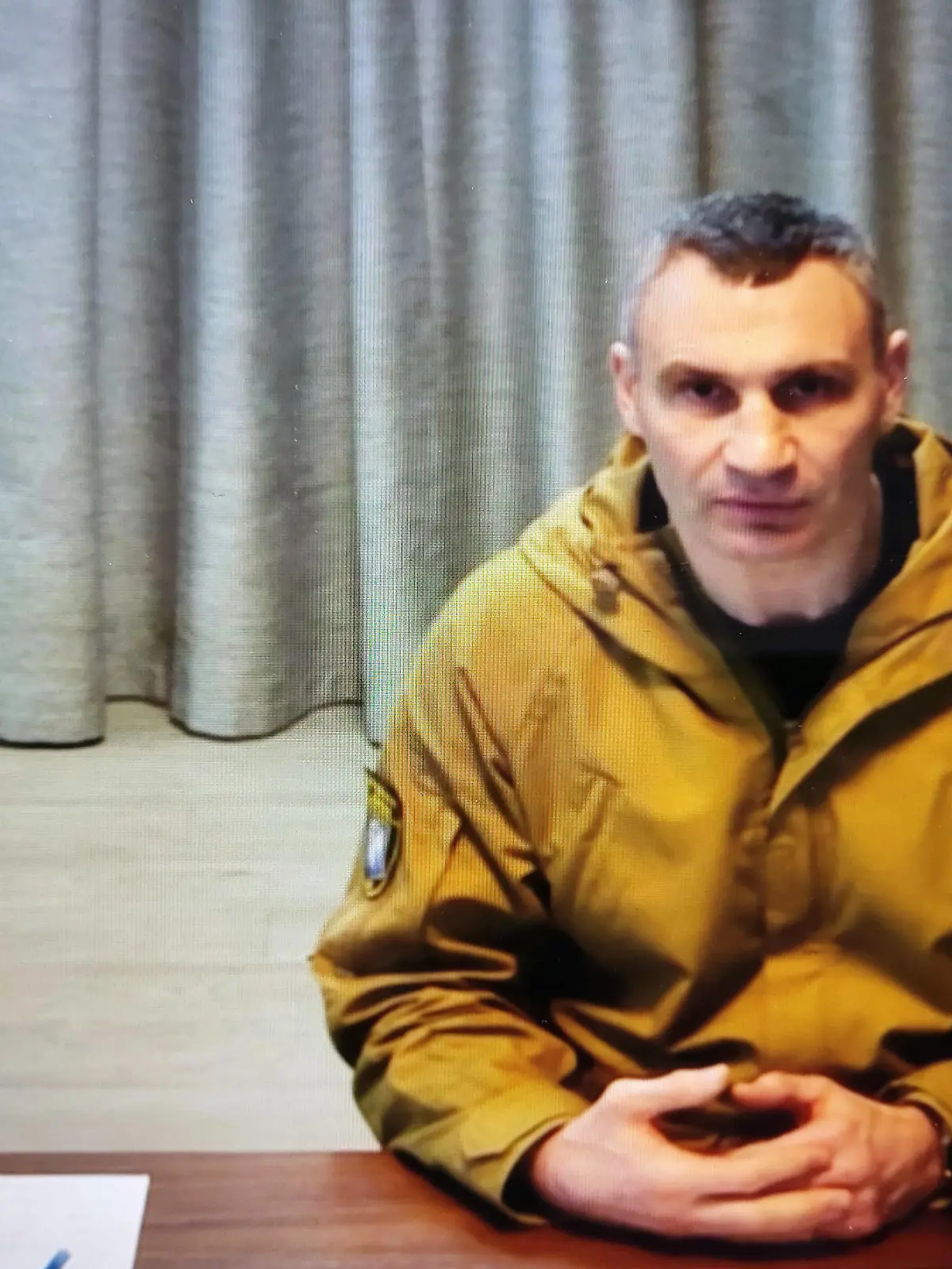 Ukraine-Konflikt, Vitali Klitschko während Videokonferenz - Screenshots KYIV, UKRAINE - MARCH 23, 2022: The mayor of the ukrainian city Kyiv, Vitali Klitschko on a webex, talking to the Munich city council describing the situation in his city. Vitali Klitschko on a webex session with Munich city council. Kiew Ukraine *** KIEW, UKRAINE 23. MÄRZ 2022 Der Bürgermeister der ukrainischen Stadt Kiew, Vitali Klitschko, im Gespräch mit dem Münchner Stadtrat über die Situation in seiner Stadt Vitali Klitschko in einer Webex-Sitzung mit dem Münchner Stadtrat Kiew Ukraine Copyright: xx