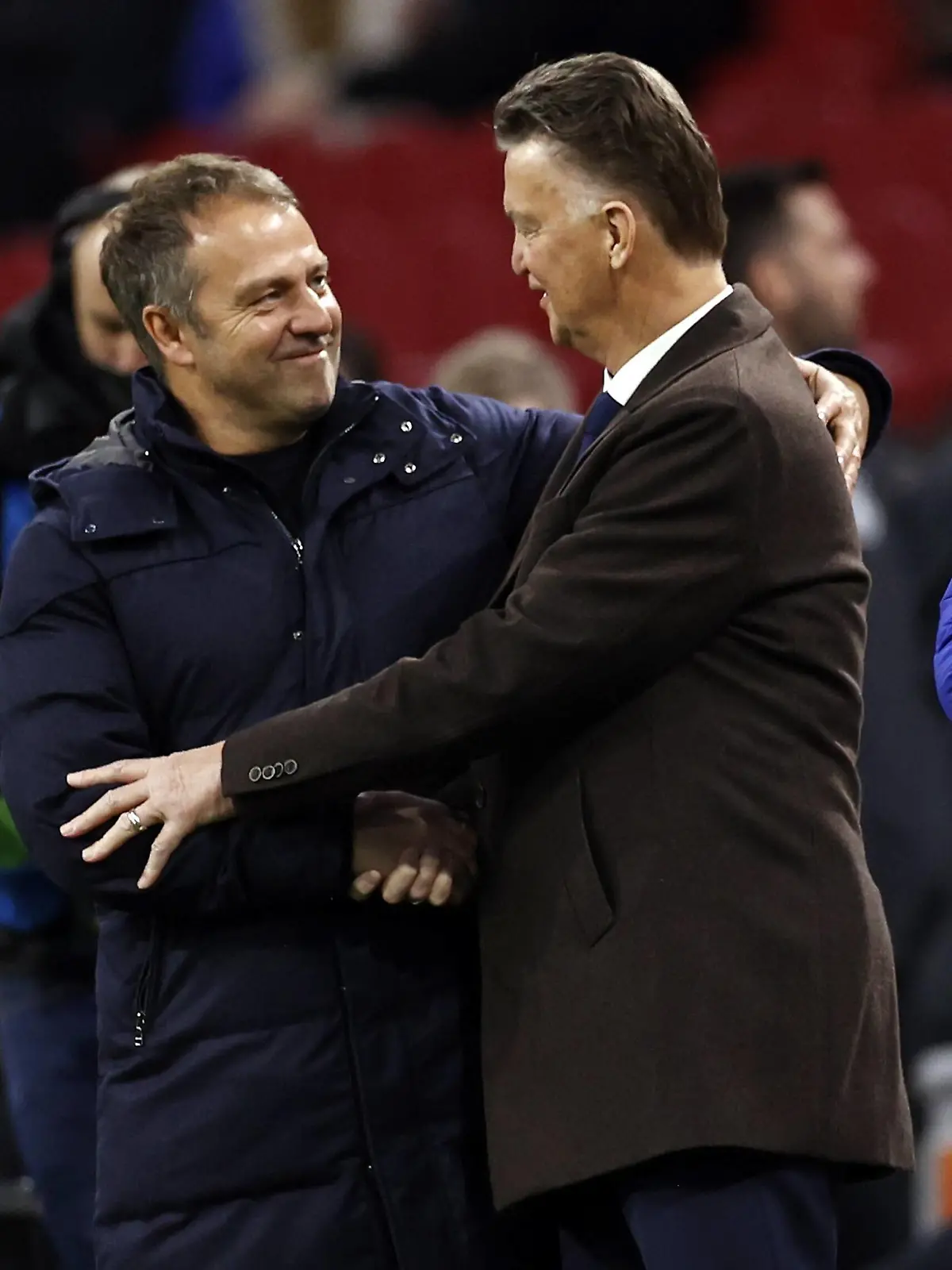  AMSTERDAM - lr Germany coach Hansi Flick, Holland coach Louis van Gaal during the friendly match between the Netherlands and Germany at the Johan Cruijff ArenA on March 29, 2022 in Amsterdam, Netherlands. ANP MAURICE VAN STEEN International Friendly, Länderspiel, Nationalmannschaft 2021/2022 xVIxANPxSportx/xxANPxIVx *** AMSTERDAM lr Germany coach Hansi Flick, Holland coach Louis van Gaal during the friendly match between the Netherlands and Germany at the Johan Cruijff ArenA on March 29, 2022 in Amsterdam, Netherlands ANP MAURICE VAN STEEN International Friendly 2021 2022 xVIxANPxSportx xxANPxIVx 446280521 originalFilename: 446280521.jpg