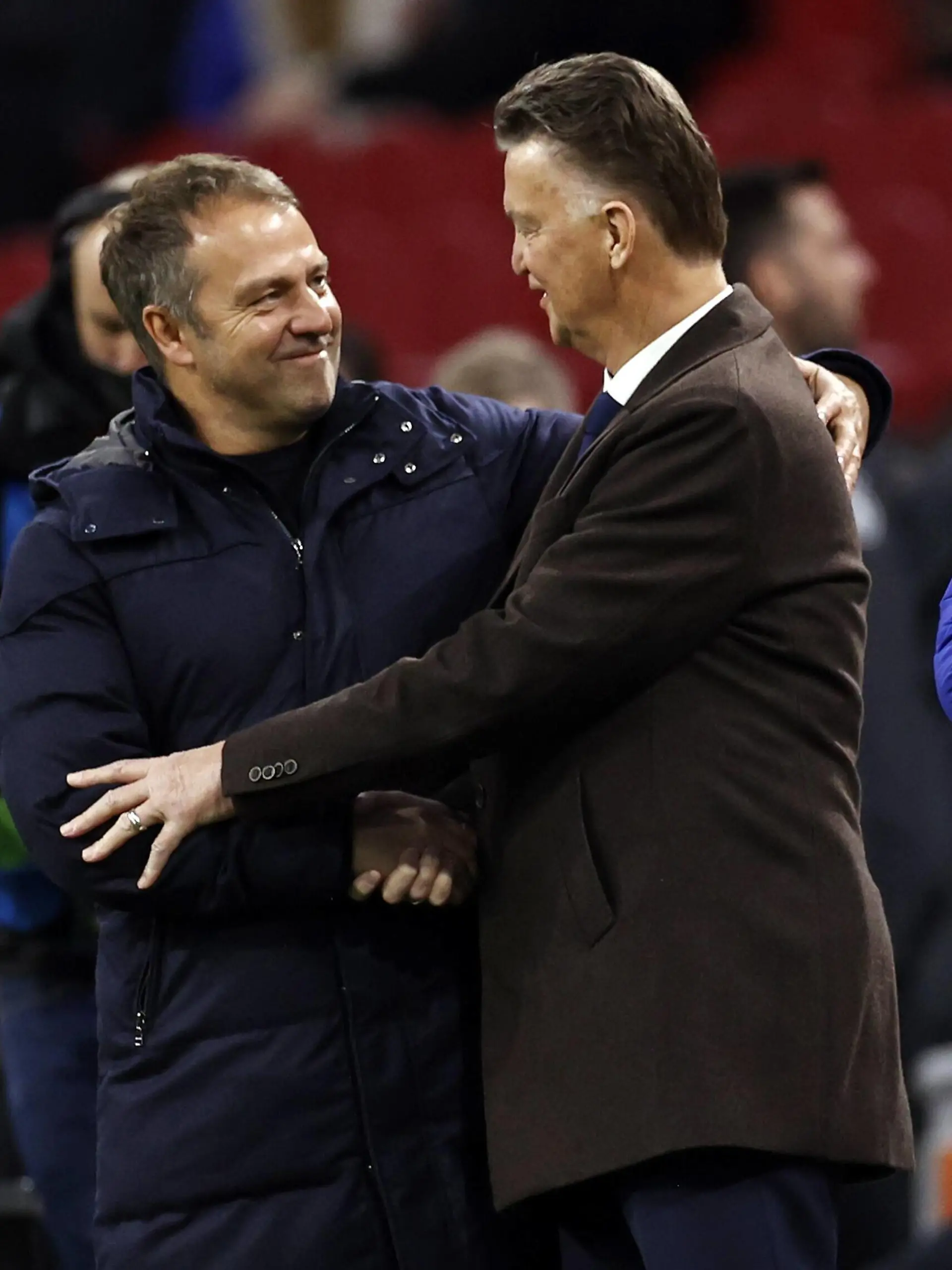  AMSTERDAM - lr Germany coach Hansi Flick, Holland coach Louis van Gaal during the friendly match between the Netherlands and Germany at the Johan Cruijff ArenA on March 29, 2022 in Amsterdam, Netherlands. ANP MAURICE VAN STEEN International Friendly, Länderspiel, Nationalmannschaft 2021/2022 xVIxANPxSportx/xxANPxIVx *** AMSTERDAM lr Germany coach Hansi Flick, Holland coach Louis van Gaal during the friendly match between the Netherlands and Germany at the Johan Cruijff ArenA on March 29, 2022 in Amsterdam, Netherlands ANP MAURICE VAN STEEN International Friendly 2021 2022 xVIxANPxSportx xxANPxIVx 446280521 originalFilename: 446280521.jpg