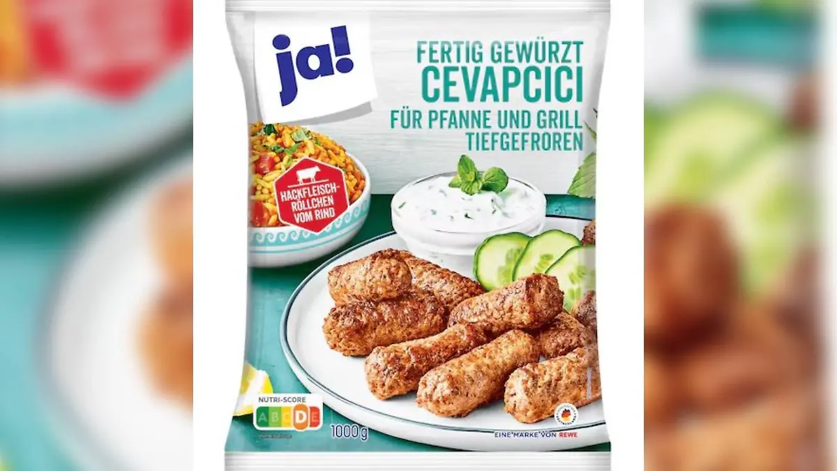 Das „ja! Cevapcici für Pfanne und Grill”-Produkt wird aktuell zurückgerufen.