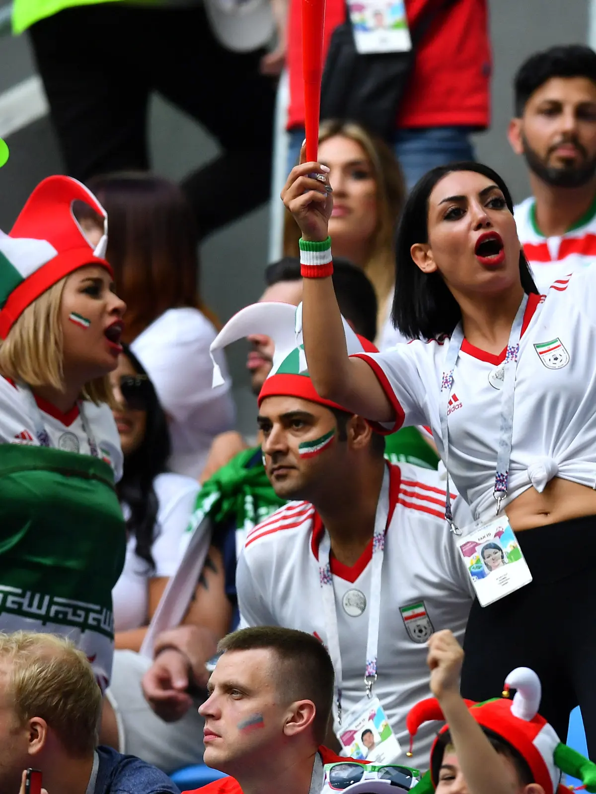Soccer Football - World Cup - Group B - Morocco vs Iran - Saint Petersburg Stadium, Saint Petersburg, Russia - June 15, 2018   Iran fans during the match    REUTERS/Dylan Martinez