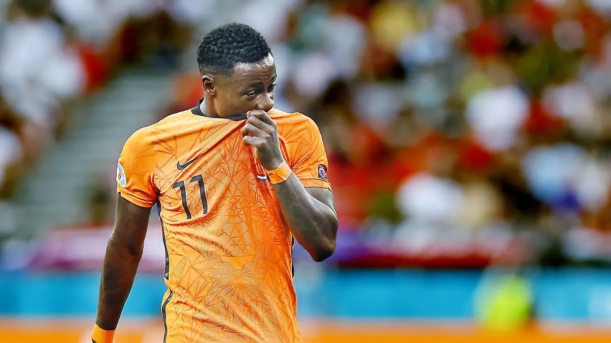 BUDAPEST, 27-06-2021 PuskasArena, Round of 16 of EURO2020 between Netherlands and Czech Republic 0-2. Quincy Promes Netherlands - Czech Republic PUBLICATIONxNOTxINxNED x12327723x Copyright: