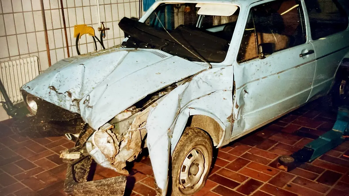 Der Unfallwagen im Yogtze-Fall.