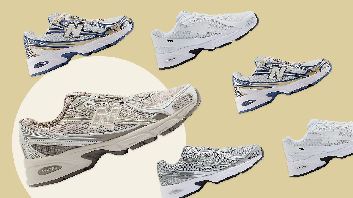 Sneaker-Modell 740 von New Balance in verschiedenen Farben.