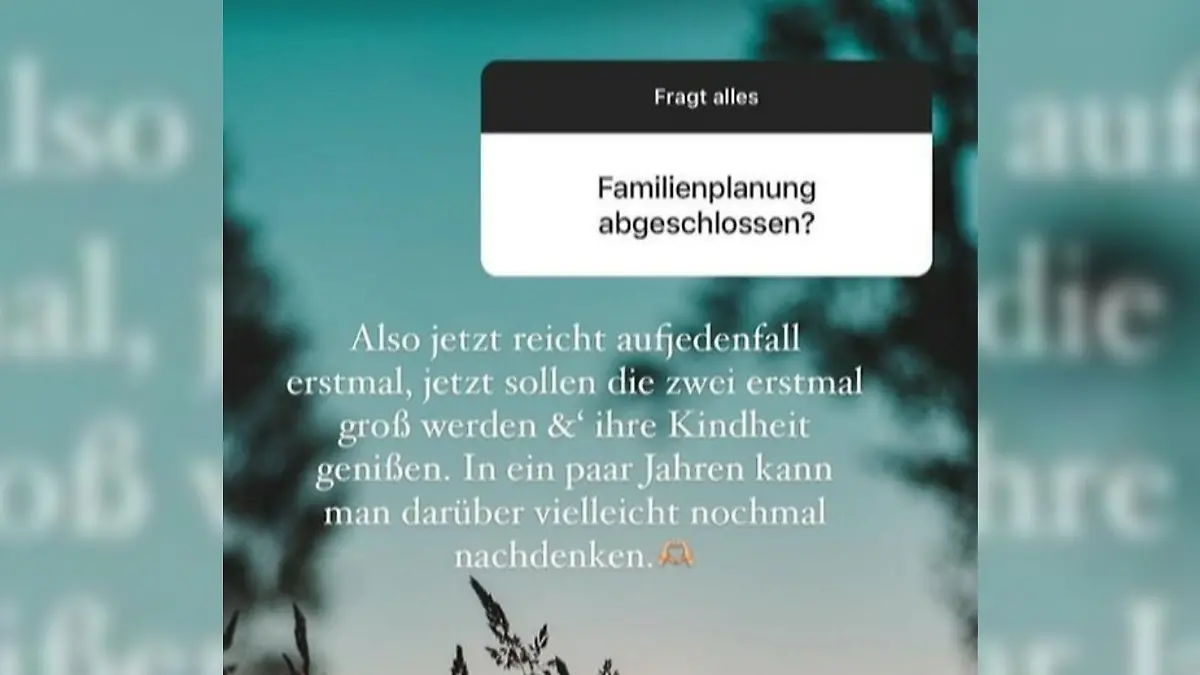 Screenshot aus Lavinia Wollnys Instagram-Story zum Thema Familienplanung.