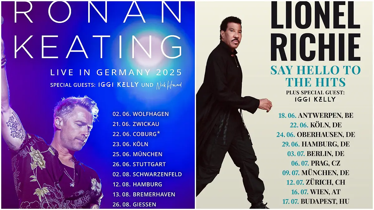 Mit Ronan Keating und Lionel Richie wird Iggi Kelly auf Tour sein.