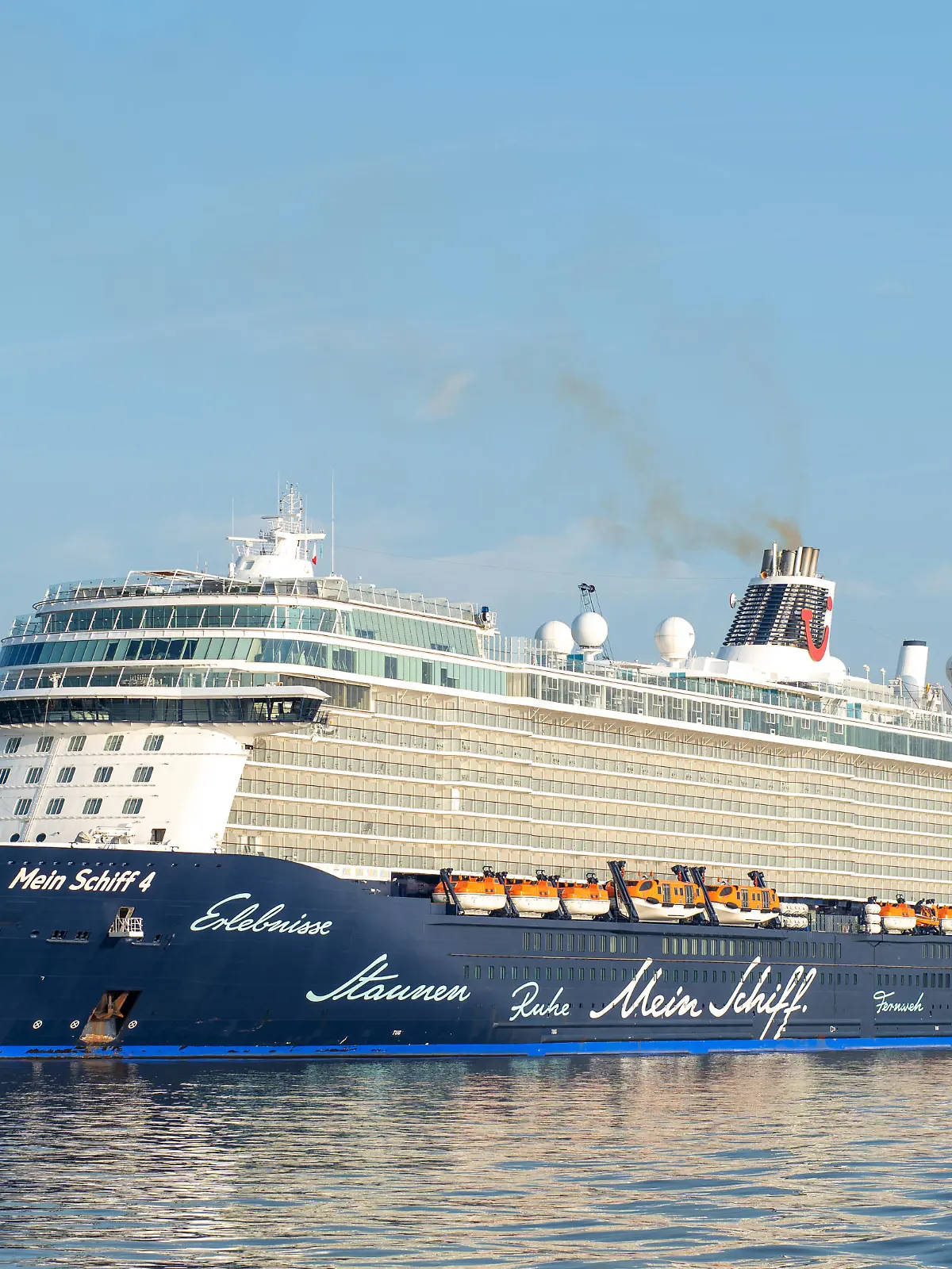 Bremerhaven, Germany - September 15, 2020: Cruise ship Mein Schiff 4 anchored at Eurogate cruise ship terminal