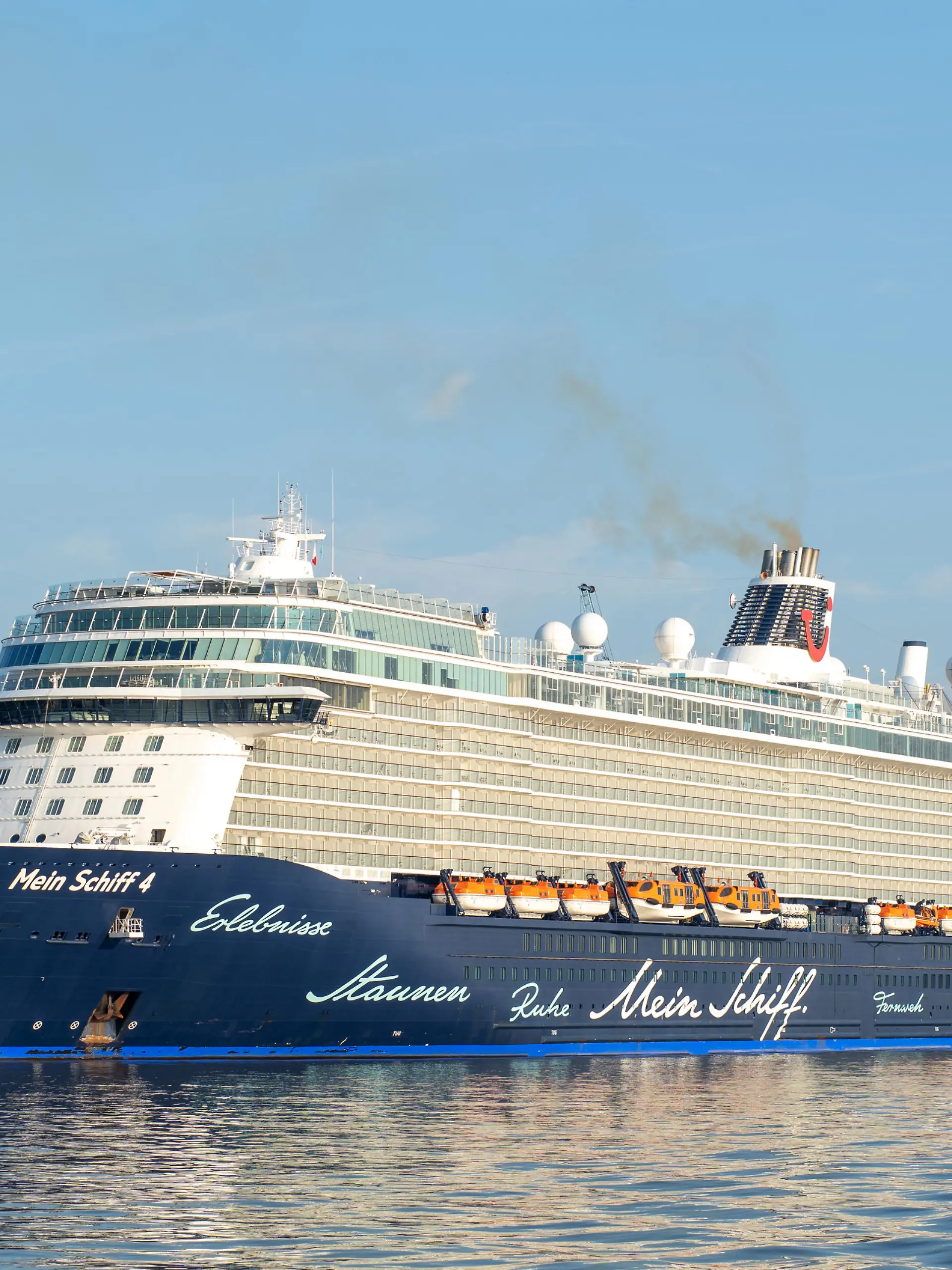 Bremerhaven, Germany - September 15, 2020: Cruise ship Mein Schiff 4 anchored at Eurogate cruise ship terminal