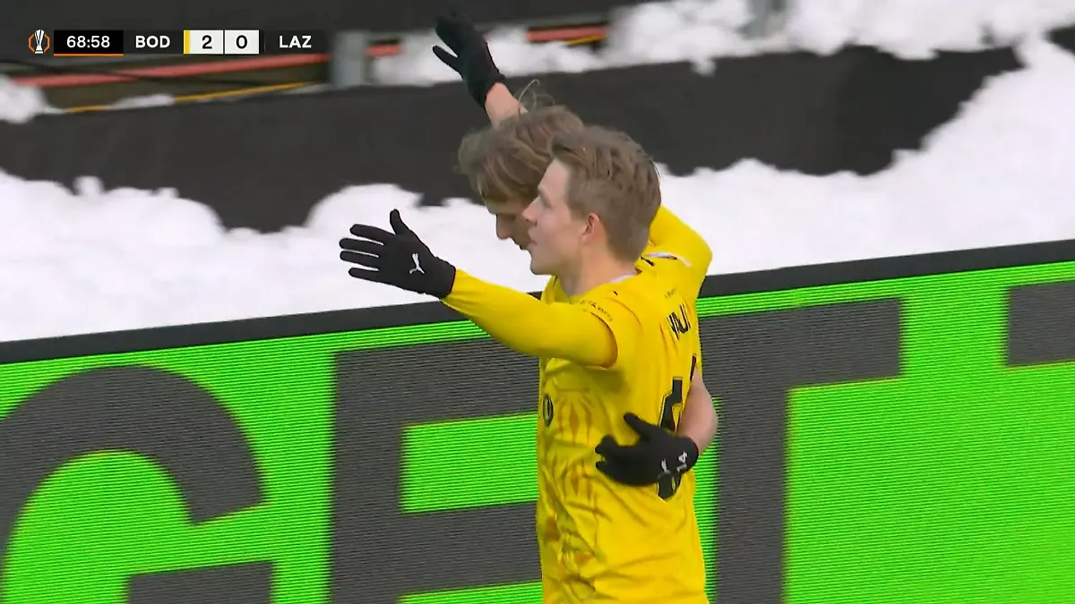 Ulrik Saltnes glänzt mit Doppelpack im verschneiten Bodø Bodø/Glimt überrascht Lazio