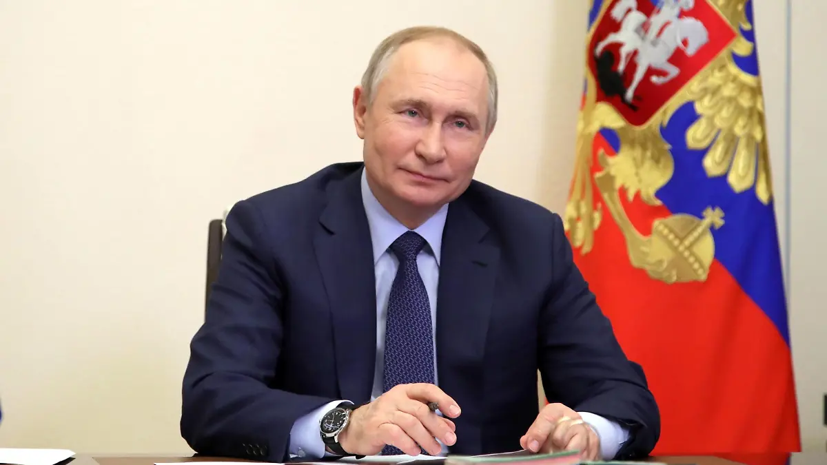 News Bilder des Tages Russia Putin 8149715 25.03.2022 Russian President Vladimir Putin meets with young award-winning culture professionals via teleconference call at the Kremlin in Moscow, Russia. Mikhail Klimentyev / Sputnik Moscow Russia PUBLICATIONxINxGERxSUIxAUTxONLY Copyright: xMikhailxKlimentyevx