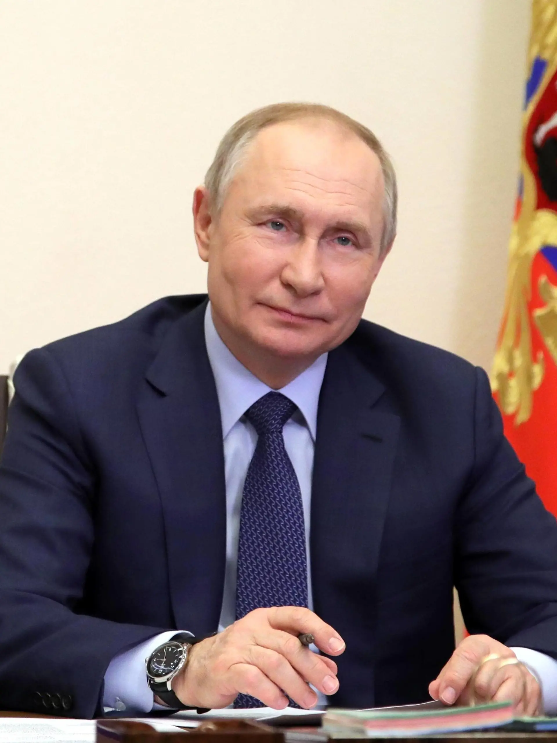 News Bilder des Tages Russia Putin 8149715 25.03.2022 Russian President Vladimir Putin meets with young award-winning culture professionals via teleconference call at the Kremlin in Moscow, Russia. Mikhail Klimentyev / Sputnik Moscow Russia PUBLICATIONxINxGERxSUIxAUTxONLY Copyright: xMikhailxKlimentyevx