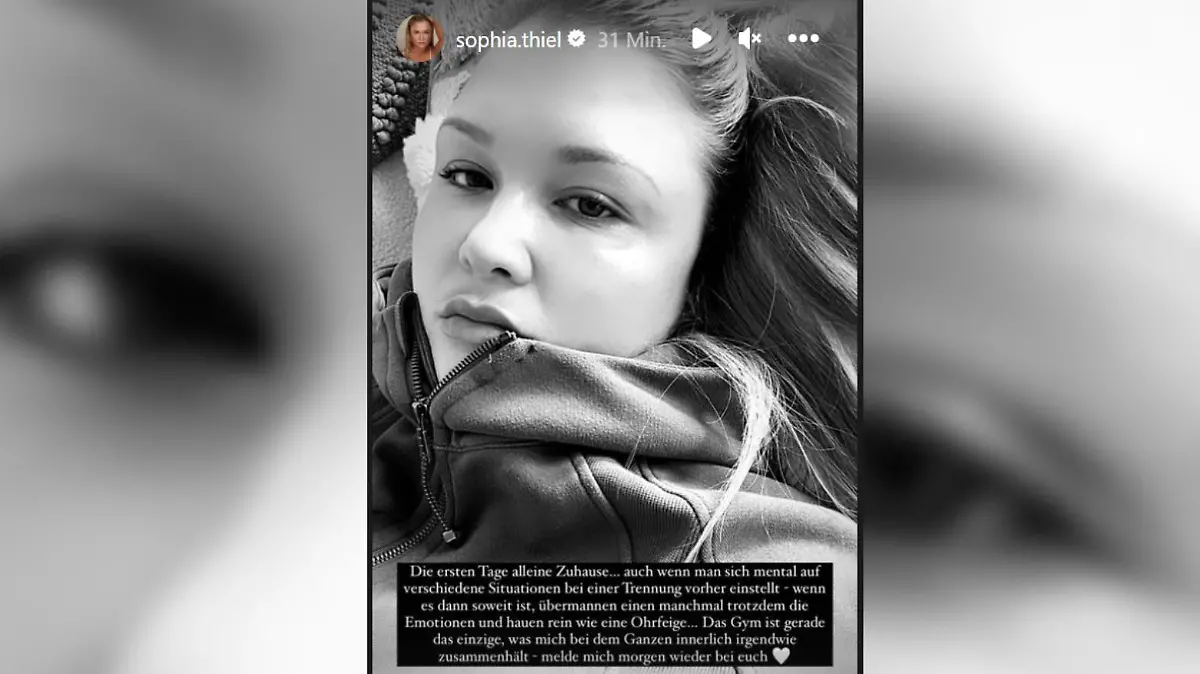 Sophia Thiel wird in den ersten Tagen nach der Trennung von ihren Gefühlen übermannt.